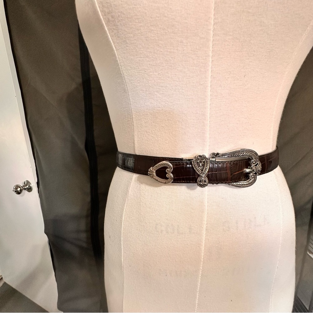 Brighton Brown Belt with Silver Accents